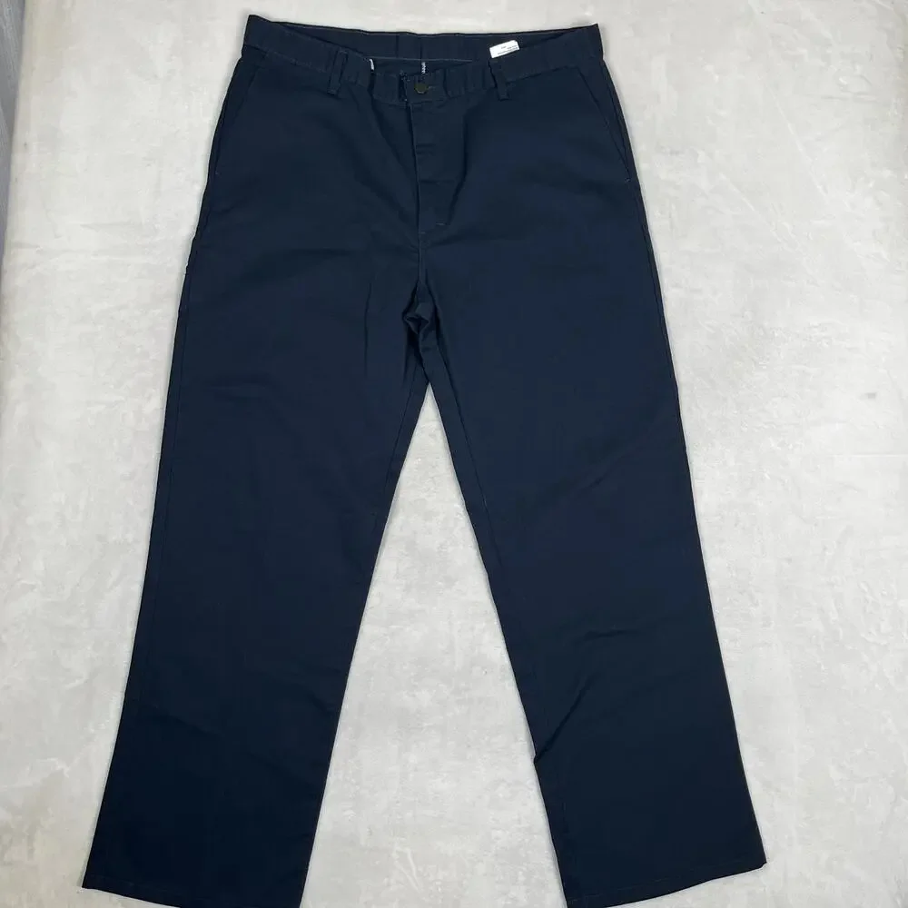 Dickies Pants Mens 38x32 Blue Regular Fit Chino Twill Workwear Flat Front